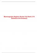 Mammography Registry Review Test Bank {115 Questions and Answers}