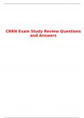 CRRN Exam Study Review Questions and Answers