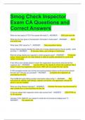 Smog Check Inspector Exam CA Questions and Correct Answers 