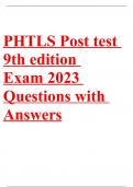 PHTLS Post test 9th edition Exam 2023 Questions with Answers 