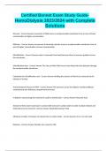 Certified Bonnet Exam Study Guide-HemoDialysis 2023/2024 with Complete Solutions