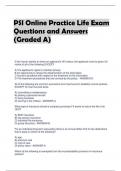 PSI Online Practice Life Exam  Questions and Answers  (Graded A)