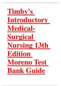 Timby's Introductory Medical-Surgical Nursing 13th Edition Moreno Test Bank Guide