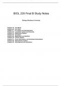 BIOL 235/BIOL235: Final Exam B Study Guide (Chapter 19 to 29): Athabasca University