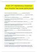 MSSC CPT Maintenance Awareness  Final Practice Test Guide 2023/2024