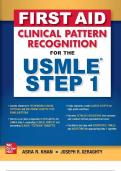 First Aid Clinical Pattern Recognition for the USMLE Step 1. by Asra Khan, Joseph Geraghty | Complete 16 Chapters