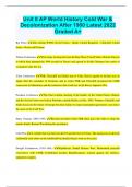 Unit 8 AP World History Cold War & Decolonization After 1900 Latest 2022 Graded A+