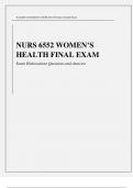 WALDEN UNIVERSITY NURS 6552 WOMENS HEALTH FINAL Exam Elaborations Questions & Answers Latest Update 2023 Exam Elaborations Questions and Answers