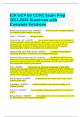 ICH GCP for CCRC Exam Prep 2023-2024 Questions with Complete Solutions