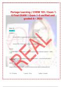 Portage Learning / CHEM 103 / Exam 1- 6 Final EXAM 1 Exam 1-6 verified and graded A+ 2023