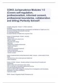 COKO Jurisprudence Modules 1-5 (Covers self-regulation, professionalism, informed consent, professional boundaries, collaboration and billing) Perfectly Solved!!