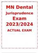 MN Dental Jurisprudence Exam 2023/2024 ACTUAL EXAM     