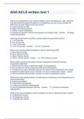 AHA ACLS written test 1 Questions with correct Answers