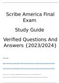 Scribe America Final ExamStudy GuideVerified Questions AndAnswers {20232024}.