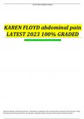 KAREN FLOYD abdominal pain LATEST 2023 100% GRADED