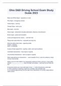 Ohio D&D Driving School Exam Study Guide 2023