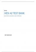 HESI A2 TEST BANK - QUESTIONS & ANSWERS (RATED A+) BEST VERSION 2023