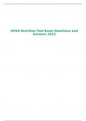 HOSA Nutrition Test Exam Questions and Answers 2023