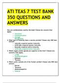 ATI TEAS 7 TEST BANK   350 QUESTIONS AND ANSWERS	  How are carbohydrates used by the body? Choose ALL answers that apply.  •	structure  •	Communication  •	storage  •	Recognition  2.	What type of immunity does a vaccine provide? Choose only ONE best answer