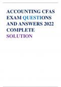 ACCOUNTING CFAS EXAM QUESTIONS AND ANSWERS 2022 COMPLETE SOLUTION