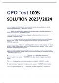 CPO Test 100%  SOLUTION 2023//2024/CPO Test 100%  SOLUTION 2023//2024