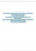 TEST BANK FOR WILKINS CLINICAL ASSESMENT  IN RESPIRATORY CARE  9TH EITION BY HUER  CHAPTER 2: MEDICAL HISTORY AND THE  INTERVIEW  REAL EXAM QUESTIONS AND CORRECT ANSWERS  UPDATED VERSION 2023  TOP GRADE GUARANTEE