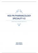 HESI PN PHARMACOLOGY SPECIALITY V2 QUESTIONS & ANSWERS (RATED A+