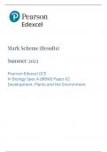 Pearson Edexcel GCE Paper 2 biology spec  Mark Scheme (8BNO)A Development plants and the environment