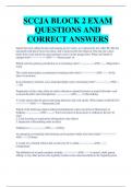 SCCJA BLOCK 2 EXAM QUESTIONS AND CORRECT ANSWERS