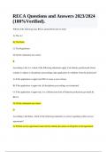 RECA Questions and Answers 2023/2024 (100%Verified) & RECA Fundamentals of Mortgage Brokerage Exam Questions and Answers 2023-2024.