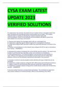 CYSA EXAM LATEST  UPDATE 2023 VERIFIED SOLUTIONS