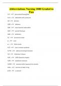 Abbreviations Nursing 1000 Graded to Pass