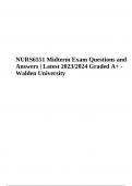 NURS 6551 / NURS6551 Midterm Exam Questions and Answers Latest 2023/2024 Graded A+ Walden University | NURS 6551 Final Exam Questions and Answers Latest | NURS6551 Midterm Exam Questions and Answers Latest 2023/2024 | Graded AND NURS 6551 Pediatrics Final