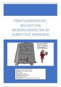 Scriptie praktijkonderzoek: Invloed van werkdrukaspecten op subjectieve werkdruk