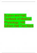 Guyton and Hall Textbook of Medical Physiology 14thEdition Hall Test Bank