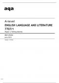 Aqa English Language and Literature A level 7707/1 Mark Scheme June2023