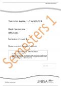 Tutorial Letter 101/3/2021 Basic Numeracy BNU1501 Semesters 1 and 2 Department of Decision Sciences 2 Contents 1 Welcome 3 2 What next? 3 3 Contact details 3 4 Library 4 5 Student support services 4 6 How to study online 4 7 The study material 6 8 Assessm