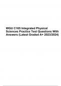 WGU C165 Integrated Physical SCIENCE PRACTICE TEST LATEST 2023-2024 QUESTIONS AND CORRECT ANSWERS