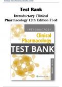 Introductory Clinical Pharmacology 12th Edition Susan M Ford Test Bank All Chapters (1-54) | A+ ULTIMATE  Guide 2022