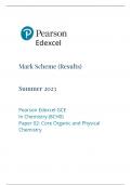 Pearson Edexcel GCE In Chemistry Markscheme June 2023 (8CH0 Paper 02:Core Organic and Physical Chemistry)