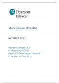 PEARSON EDEXCEL GCE IN CHEMISTRY MARKSCHEME JUNE 2023 (9CH0 PAPER 1,2 and 3)