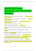 SAEM 2023 Exam Questions with All Correct Answers 