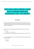 MATH HESI LATEST VERSION 2 EXAM 2023-24 VERIFIED EXAM WELL ELABORATED (JUNE –DEC SESSION