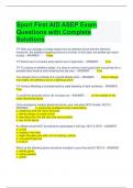 Sport First AID ASEP Exam Questions with Complete Solutions 