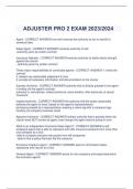 ADJUSTER PRO 2 EXAM 2023/2024