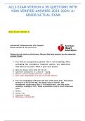 ACLS EXAM VERSION A 50 QUESTIONS WITH 100% VERIFIED ANSWERS 2023-2024/ A+ GRADE/ACTUAL EXAM