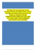 Test Bank For Psychotherapy for the Advanced Practice Psychiatric Nurse A How-To Guide for Evidence-Based Practice 3rd Edition by Kathleen Wheeler 9780826193797 Chapter 1-24 Complete Guide.