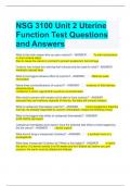 NSG 3100 Unit 2 Uterine Function Test Questions and Answers 