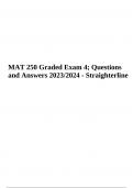 MAT250 Exam 2 Questions and Answers | Latest Update 2023/2024 | Straighterline | Graded, MAT 250 Exam 3 Calculus; Questions and Answers Straighterline, MAT 250 Exam 4 Questions and Answers | Latest 2023/2024 & MAT250 Final Exam Questions and Answers Lates