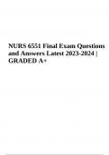 NURS 6551 Final Exam Questions and Answers - Latest Update 2023-2024 | GRADED A+
